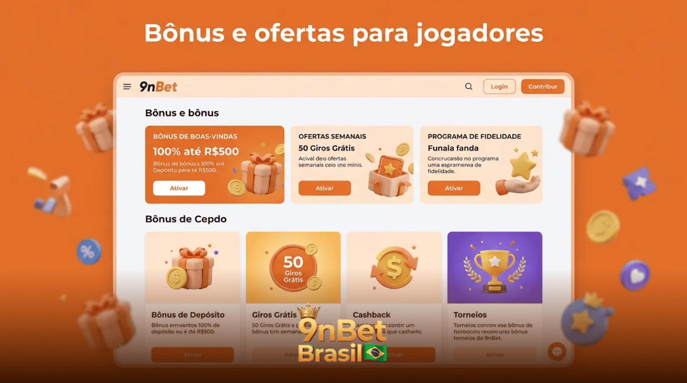 Bônus e promoções para jogadores da 9nBet no Brasil