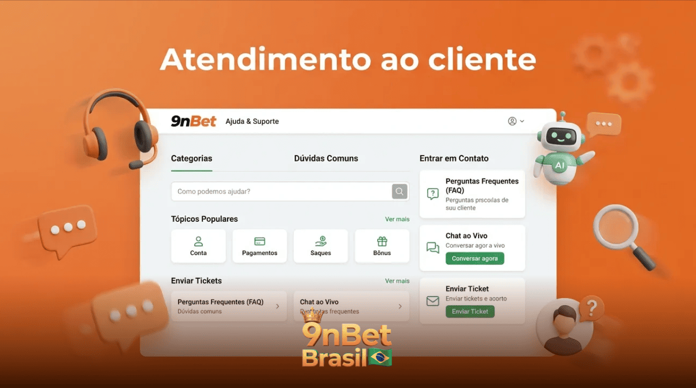Suporte para jogadores brasileiros no site da 9nBet